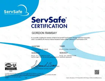ServSafe Manager Certificate