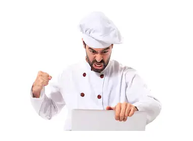 Chef getting angry about a hard ServSafe test.